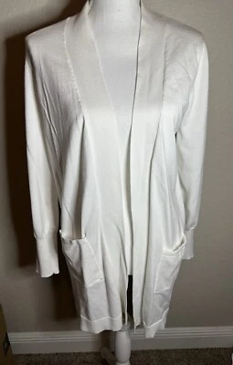 Cárdigan largo abierto Spense suéter ligero blanco roto talla mediana  Foto 1 de 4