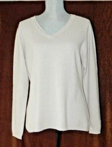 Neu mit Etikett Qi KASCHMIR DAMENPULLOVER V-AUSSCHNITT PULLOVER SCHNEE LOTUS XL  - Bild 1 von 5