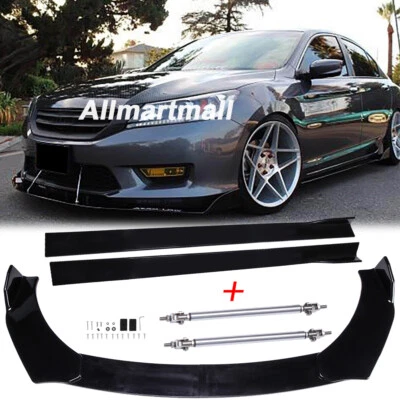 Front Bumper Lip Splitter Side Skirts Strut Rod Body Kits for HONDA Accord Civic - Image 1 of 4