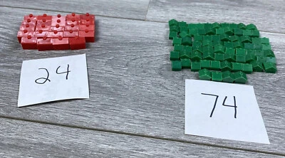 MONOPOLY Green HOUSES AND Red HOTELS, 98 TOTAL PIECES - Image 1 of 3