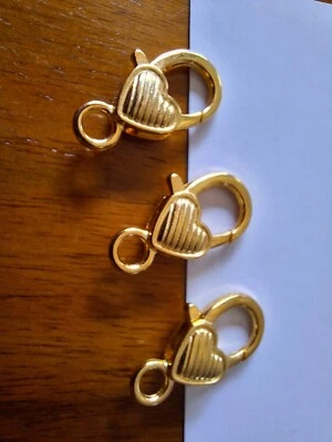 Edelstahl Herz Karabiner Verschluss Herzförmig Groß Hummer ca. 2,5-3cm 3 Stück - Bild 1 von 4