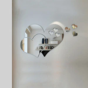 3D Mirror Love Heart Wall Sticker Removable Decal DIY Home Art Mural Decor - Picture 1 of 12