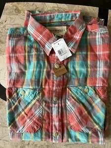 Ralph Lauren Denim Supply Cotton short sleeve pale red patterned shirt slim S - Picture 1 of 6