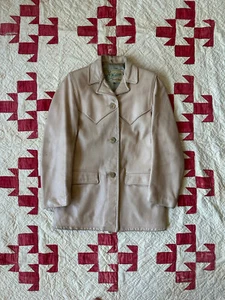 50’s Mid Western Sport Togs Berlin Wisconsin Deerskin Car Coat Women’s Sz 34 - Picture 1 of 14