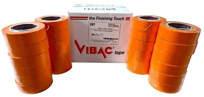 Vibac 1-1/2 inch (36mm X 55m) Premium Automotive Masking Orange 207 Tape 24 Roll - Image 1 of 3