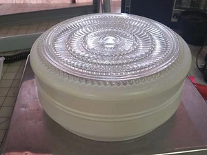 Copriluce a coste in vetro taglio trasparente bianco da soffitto vintage - Foto 1 di 1