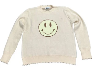 Miss Glitzer Pullover Damen klein beige hellbraun Oversize Rundhals weich Stretch - Bild 1 von 17