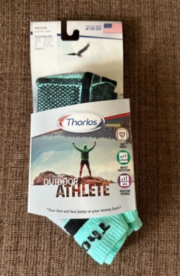 NEW THORLOS OUTDOOR ATHLETE UNISEX QUARTER CREW Medium Teal Outdoor - Image 1 of 4