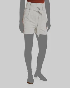 $345 IRO Women's Gray Relaxed Fit Belted High Rise Shorts Size F 34/ US 2 - Picture 1 of 4