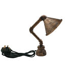 Vintage Industrial Retro Style Light Table Lamp With Steel Water Pipe