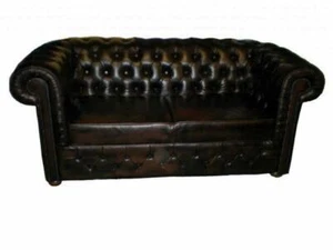 Juego de tapicería de sofá sofá de 3 plazas con función de cama Chesterfield - Imagen 1 de 12