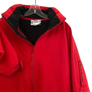 Salomon Clima Pro 10000 Jacke Kapuze Softshell Ski Full Zip rot schwarz Herren XL - Bild 1 von 17