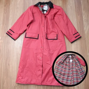 Misty Harbor Rain Coat Women's M Red Flannel Lined Weather Sheild 45" Long VTG - Picture 1 of 13