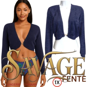 New FENTY SALVAGE Lingerie by Rihanna Violet Soft Faux Fur long Sleeve Warm 1X - Picture 1 of 11
