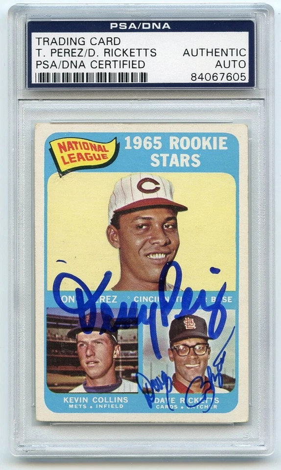 TONY PEREZ & DAVE RICKETTS Signed 1965 Topps Hi #461 RC Reds HOF PSA/DNA Encapsu - Image 1 of 1