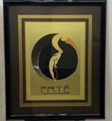 Vintage Erte Signed Art Deco Metallic Lithograph “L’Amour” Mirage Editions Inc. - Image 1 of 4