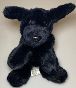 12” Vtg Aurora Black Floppy Puppy Dog Plush Stuffed Animal Soft Toy Ears Up - Picture 1 of 5