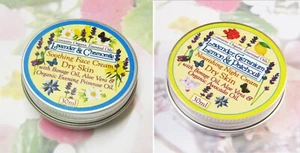 ESSENTIAL OIL FACE CREAM 30ML/15ML TINS. ORGANIC OILS:LAV/CHAM. ROSE/GERANIUM - Picture 1 of 12