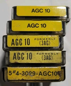 Buss AGC 10 Fast Acting Glass Fuses 1/4" Diam. Lot Of 25 Fuses - Picture 1 of 3