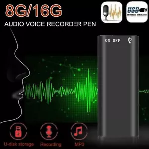 Mini Audio Recorder Voice Listening Device 96 Hours 8/ 16GB Bug Recording - Picture 1 of 14