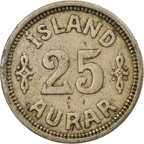 Iceland 25 Aurar Coin | King Christian X | 1922 - 1940 Cover