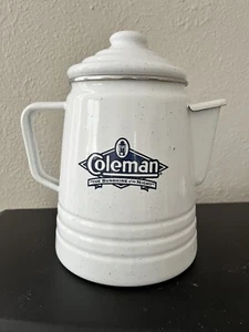Coleman Lantern Sunshine Of The Night Enamelware Coffee Pot White - Picture 1 of 15
