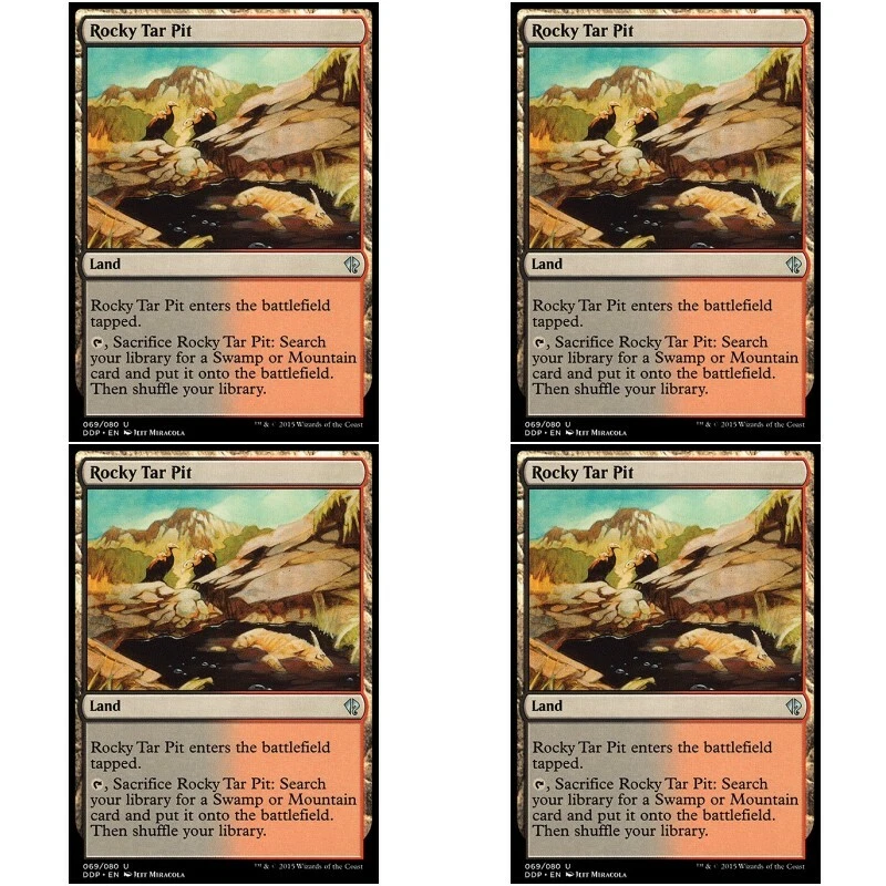 4 x ROCKY TAR PIT NM Zendikar vs Eldrazi MTG Land - Unc - Image 1 of 1