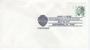 PURPLE HEART, FDC, GREENSBORO, NC  2003  FDC11141 - Picture 1 of 1