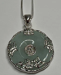 JOY Jade of Yesteryear Necklace Bird & Butterfly Overlay #89 - Picture 1 of 3