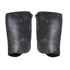 Vintage Protective Leather Gaiters, Adjustable, 100% Leather Made in Sweden