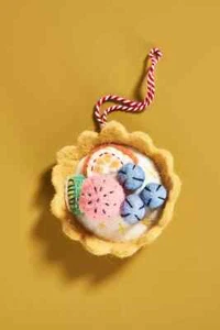 Anthropologie Ornament Patisserie Tarte Obst gefilzte Wolle bestickt Beeren NEU - Bild 1 von 2
