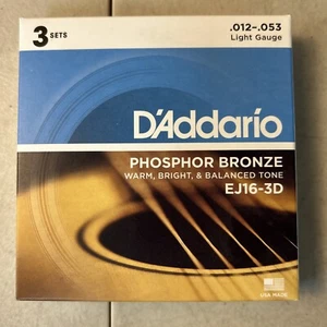 D'Addario EJ16-3D Phosphor Bronze Light Akustikgitarrensaiten 3 Sätze EJ16 - Bild 1 von 5