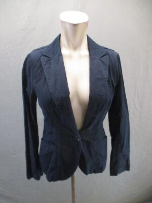 Blazer Calvin Klein para mujer talla S azul marino mezcla de algodón bolsillo un botón 953 Foto 1 de 4