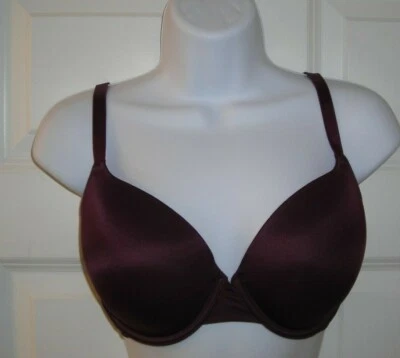 PINK, wear everywhere t-shirt bra, maroon, size 32DDD - Image 1 of 4