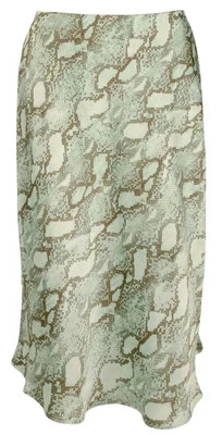 Saia feminina Ralph Lauren cetim pele de cobra estampa linha A tamanho 6 - Imagem 1 de 2