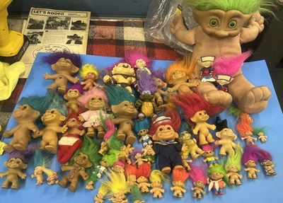 Массивный Винтажный Лот Кукол Троллей DAM RUSS TNT Смешанные Тролли и Размеры + Годы...мини! - Изображение 1 из 4