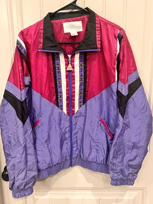 CHAQUETA CORTAVIENTOS Wilson Southwest estilo azteca vintage brillante años 80 talla mediana Foto 1 de 4
