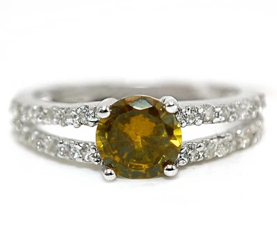 2CT Peridot & White Topaz 925 Solid Sterling Silver Ring Jewelry Sz 6 MM2-9 - Image 1 of 3