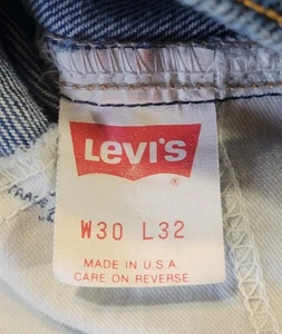 Levis 40552 5814 Suspenders Buttons Mens 30x32 Blue Jeans Checkered Made In USA - Picture 1 of 13