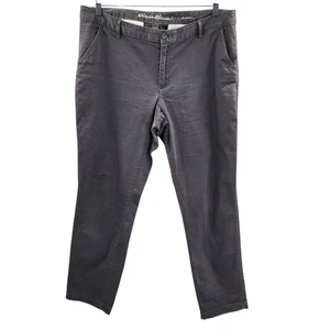 Eddie Bauer Boyfriend Fit Charcoal Gray Chino Pants Embroidered Logo Women's 14 - Picture 1 of 10