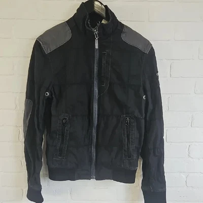 $299 Diseñador ENERGIE Para hombres Rara Negra Diesel Campaña Logo Chaqueta Bombardero S Foto 1 de 4