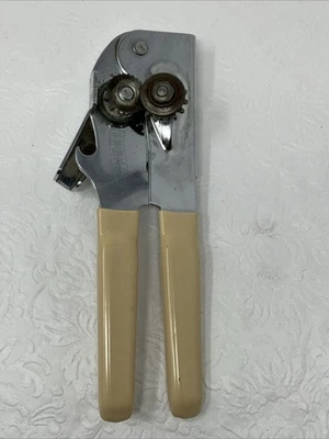 VTG Swing-A-Way Swing Away Manual Hand Held Can Opener Ivory Tone Handles USA - Image 1 of 4