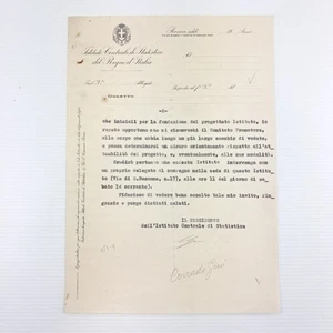 Lettera ufficiale – Istituto Centrale di Statistica del Regno d’Italia – firmata - Imagen 1 de 2