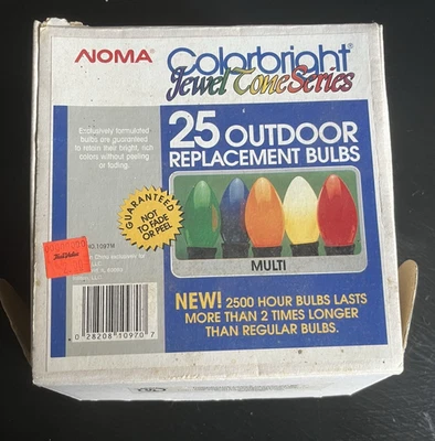 25 Vintage Noma Replament C9 Christmas Bulbs Colorbright Jewel Tone Series - Image 1 of 3