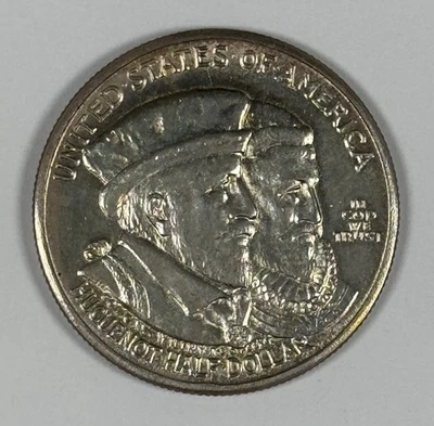 1924 HUGUENOT COMMEMORATIVE HALF DOLLAR UNCIRCULATED - Image 1 of 3