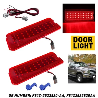 Juego de 2 lentes de luz roja para puerta delantera interior Ford F350 F250 F550 F450 1999-07 Foto 1 de 4