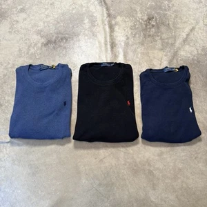 Polo Ralph Lauren Shirt Mens Size XXL Blue Black Bundle Waffle Knit Thermal LS - Picture 1 of 10