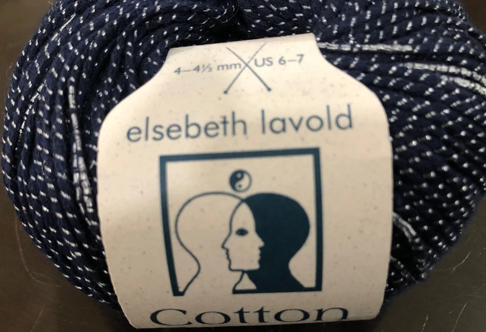 Hilo de frappe de algodón Lavold Elsebeth azul marino con gris 159 yardas 50 gramos cada uno Foto 1 de 4