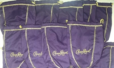 Lote de 10 Bolsas Crown Royal 9" Púrpura Cordón Tamaño Mediano Foto 1 de 4