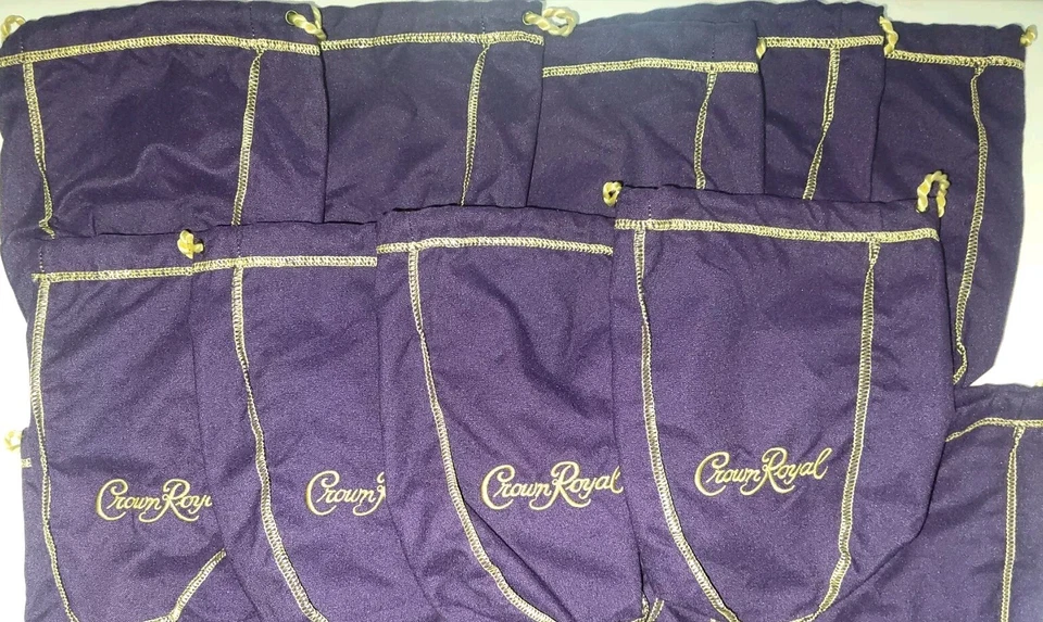 Lote de 10 Bolsas Crown Royal 9" Púrpura Cordón Tamaño Mediano Foto 1 de 4